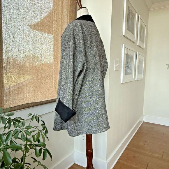 Vintage Pendleton 100% Wool Overcoat –Women Size 14 Black White Tweed USA 1970's - Picture 7 of 16